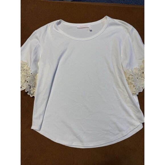 see by chloe white blouse lace detail sz XL - Picture 2 of 7